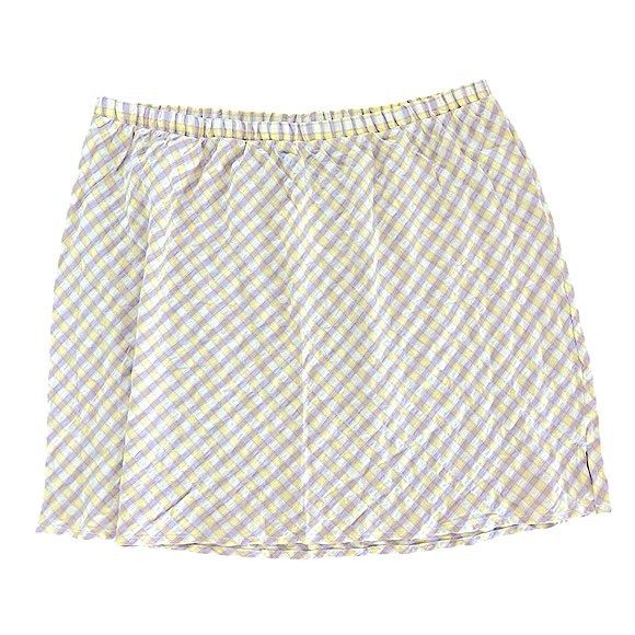 NWT Forever 21 Purple Yellow Plaid Skirt 1X - Picture 2 of 6